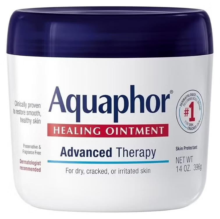 Aquaphor Healing Ointment, Advanced Therapy Skin Protectant, Dry Skin Body Moisturizer, Multi-Purpose Healing Ointment, For Dry, Cracked Skin & Minor Cuts & Burns, 14 Oz Jar - Image 1