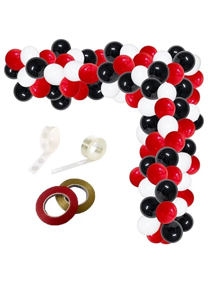 بوكسوودس 100 قطعة بالونات ملونة باللونين الأحمر والأبيض والأسود لديكورات عيد الحب - Image 2
