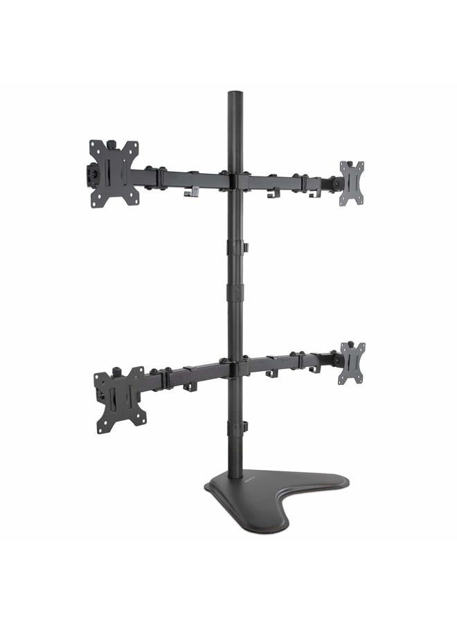 Mount-It! Quad Monitor Stand | Height Adjustable Free Standing 4 Screen Mount | Fits Monitors up to 32 Inches | Black, Steel | MI-2784 - Image 1