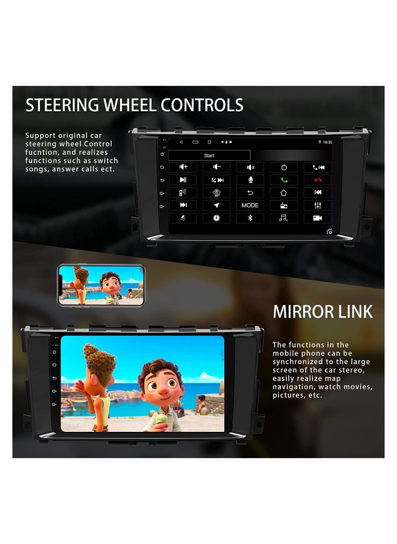 SHEZA STAR - Android Screen For Nissan Altima  2013 To 2018 4GB RAM 64 GB Memory Support Apple Carplay Android Auto Full HD Touch Screen Display built In Bluetooth USB Radio WiFi Play Store Backup Camera include - Image 1
