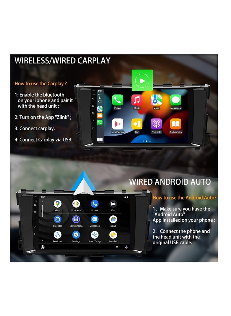 SHEZA STAR - Android Screen For Nissan Altima  2013 To 2018 4GB RAM 64 GB Memory Support Apple Carplay Android Auto Full HD Touch Screen Display built In Bluetooth USB Radio WiFi Play Store Backup Camera include - Image 1