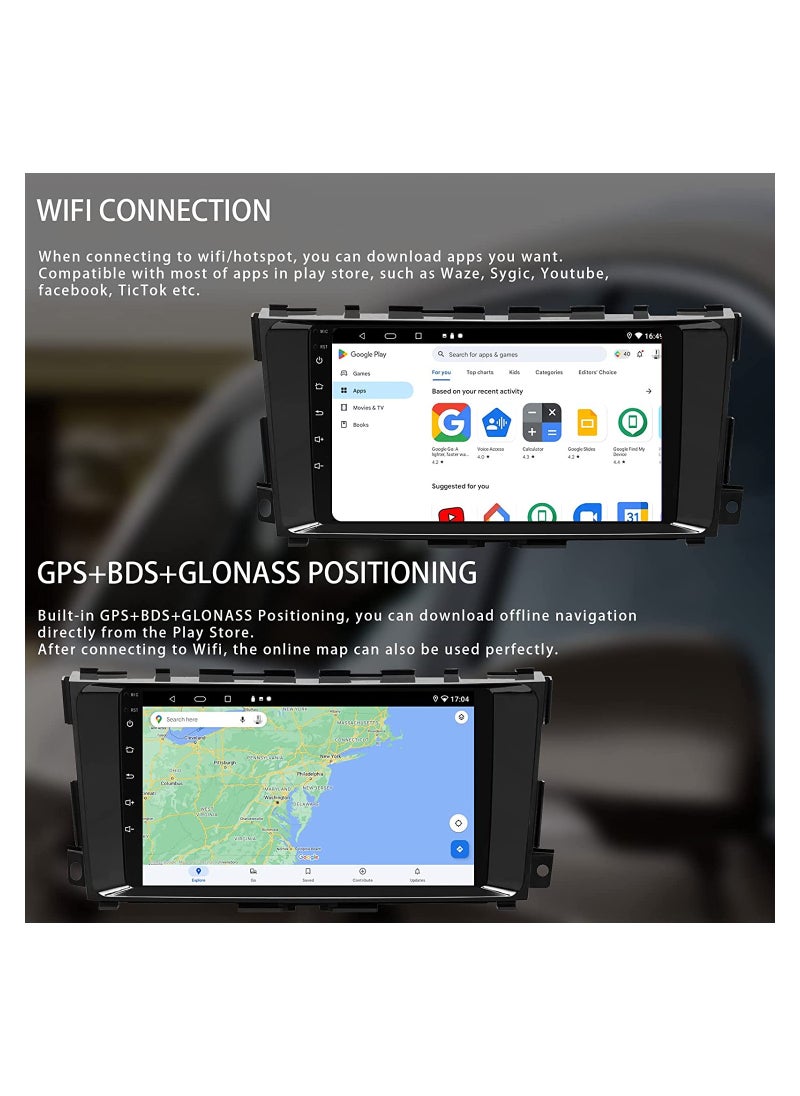 SHEZA STAR - Android Screen For Nissan Altima  2013 To 2018 4GB RAM 64 GB Memory Support Apple Carplay Android Auto Full HD Touch Screen Display built In Bluetooth USB Radio WiFi Play Store Backup Camera include - Image 1