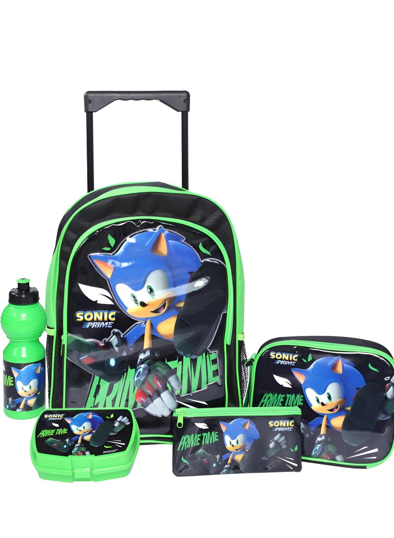 SONIC 5-in-1 value set trolley bag with accessory – green/black