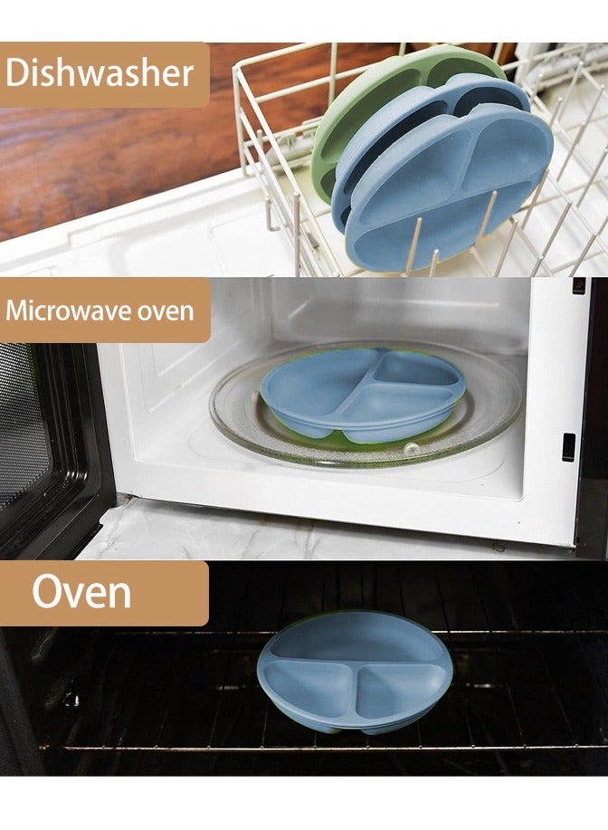 Manhua 5-piece silicone baby feeding set, silicone bib, dining plate, suction cup bowl - Image 5