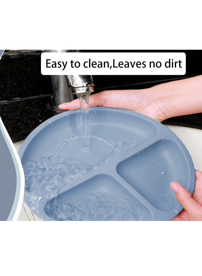 Manhua 5-piece silicone baby feeding set, silicone bib, dining plate, suction cup bowl - Image 4