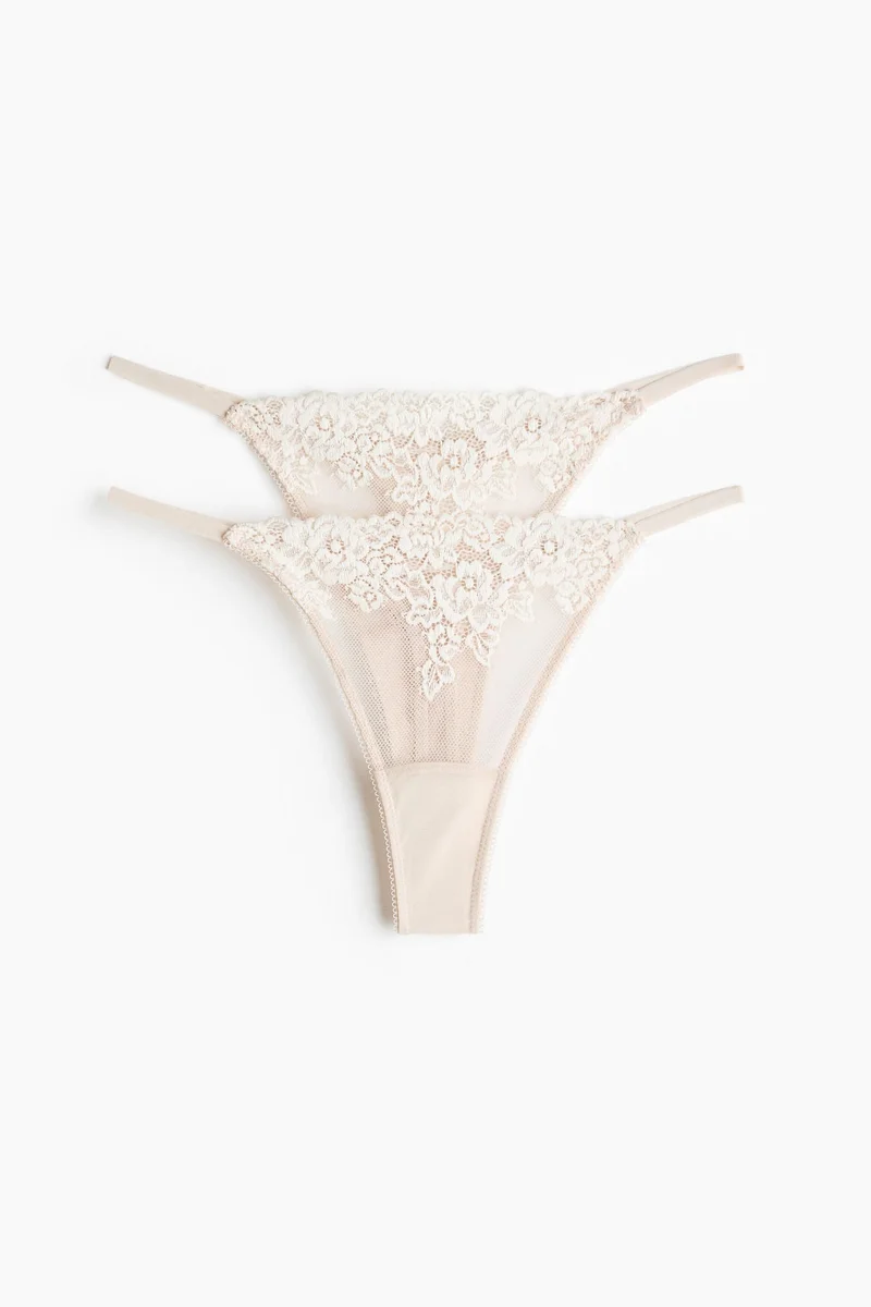 H&M 2-pack lace tanga thong briefs