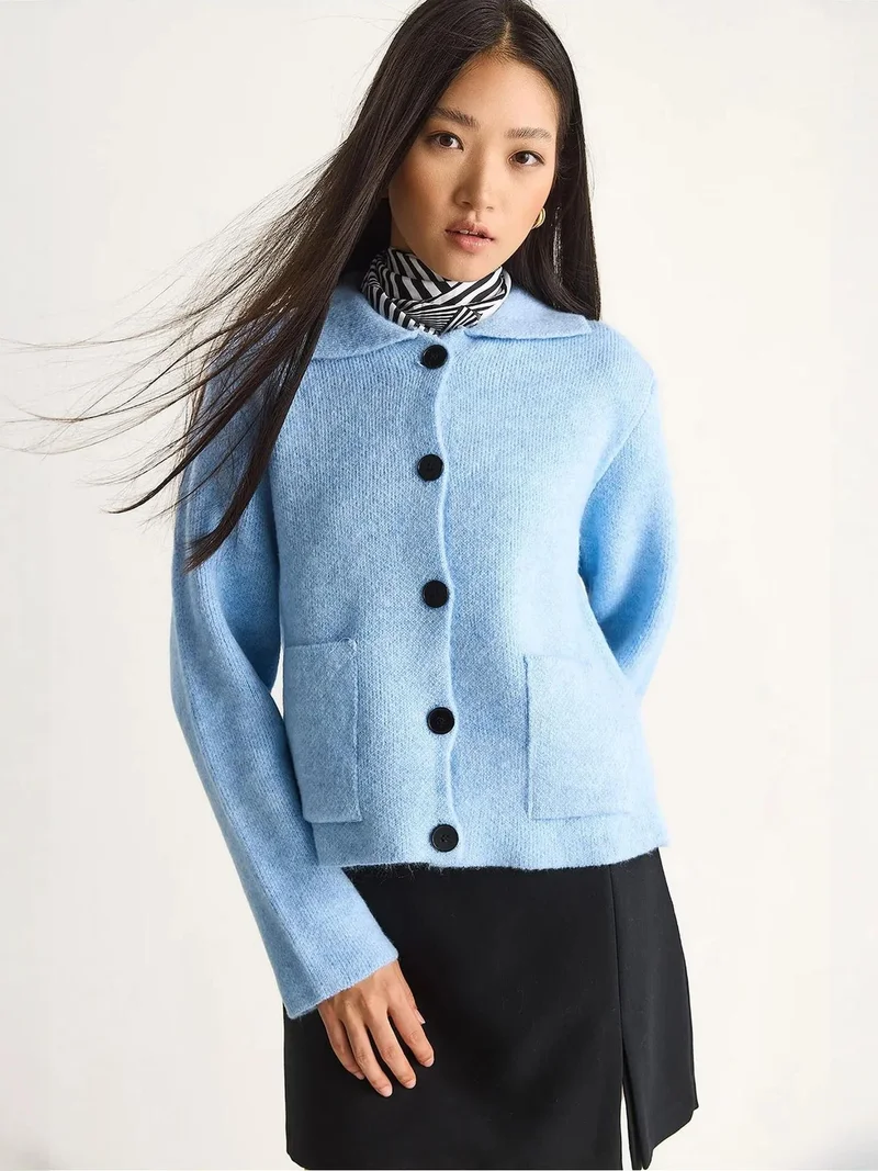 Bianco Lucci LUCCI Knit Cardigan with Pockets