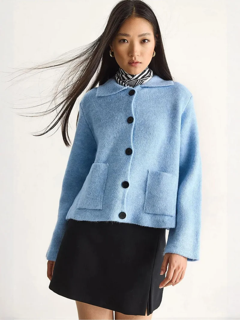 Bianco Lucci LUCCI Knit Cardigan with Pockets