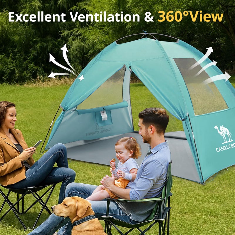 CAMEL CROWN 3/6 Person Camping Tent, Waterproof Windproof Easy Setup, Silver-Coated Fabric with UPF Sun Protection,Portable Family Tent with 2 Mesh Windows & 2 Doors for Outdoor Hiking - Image 4