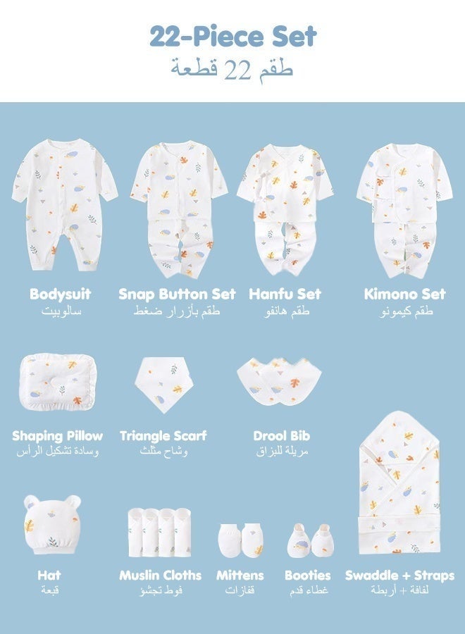 ASIV 22-Piece Newborn Gift Set – Newborn Baby Essentials Gift Set, Baby Clothing & Accessories Set for Boys and Girls, High-Quality Cotton, Exquisite Gift Box Packaging, Suitable for All Seasons (Spring, Summer, Autumn, Winter). - Image 2