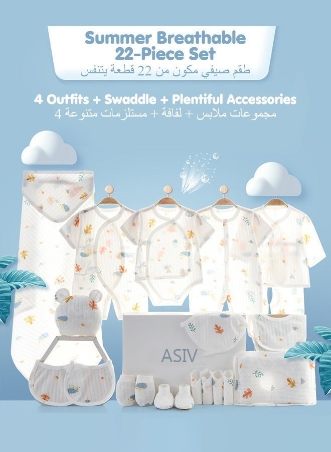 ASIV 22-Piece Newborn Gift Set – Newborn Baby Essentials Gift Set, Baby Clothing & Accessories Set for Boys and Girls, High-Quality Cotton, Exquisite Gift Box Packaging, Suitable for All Seasons (Spring, Summer, Autumn, Winter). - Image 4
