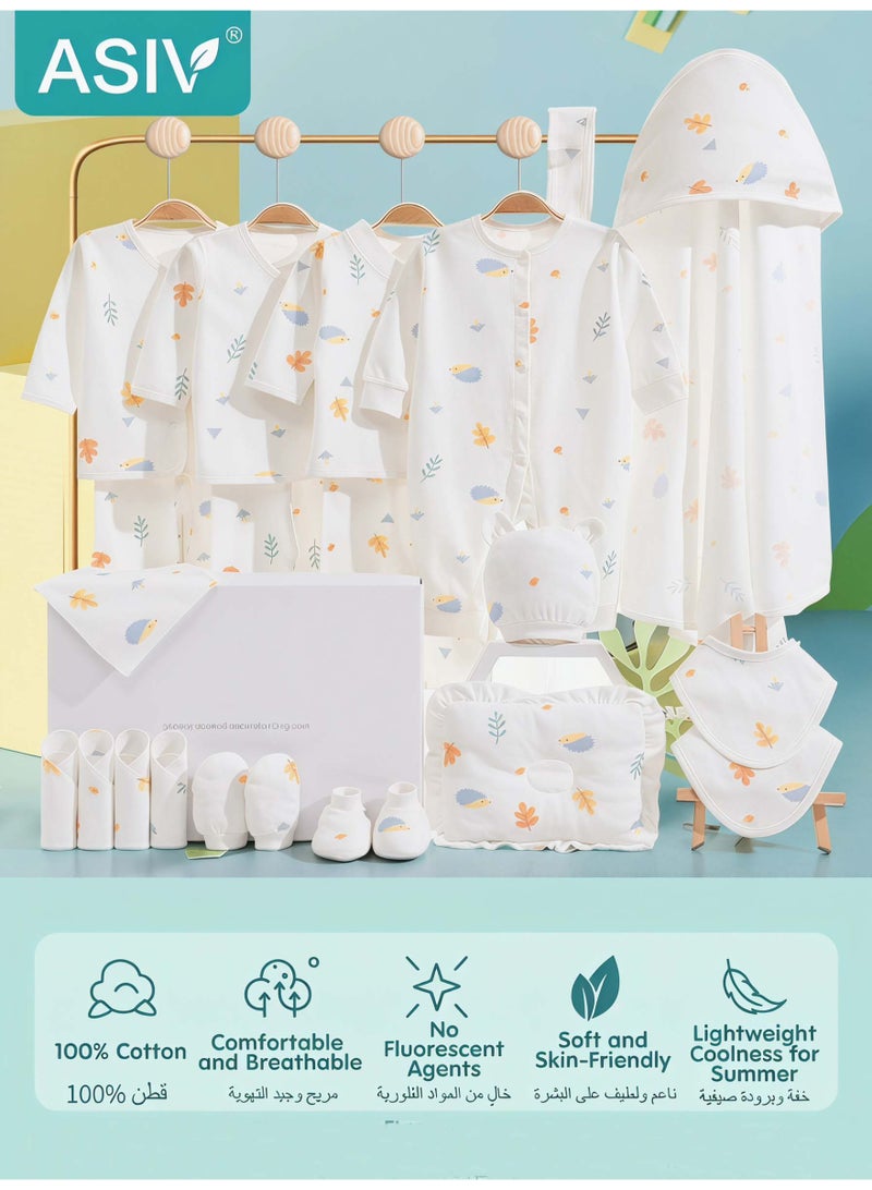 ASIV 22-Piece Newborn Gift Set – Newborn Baby Essentials Gift Set, Baby Clothing & Accessories Set for Boys and Girls, High-Quality Cotton, Exquisite Gift Box Packaging, Suitable for All Seasons (Spring, Summer, Autumn, Winter). - Image 1