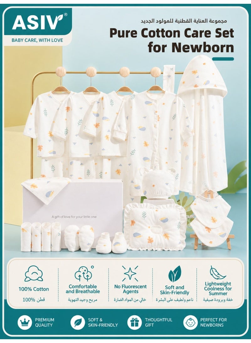 ASIV 22-Piece Newborn Gift Set, Baby Boy and Girl Clothing and Accessories Set, High-Quality Cotton, Beautiful Gift Box Packaging, Suitable for All Seasons - Image 1