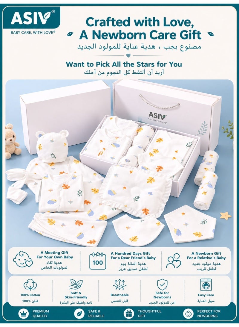 ASIV 22-Piece Newborn Gift Set, Baby Boy and Girl Clothing and Accessories Set, High-Quality Cotton, Beautiful Gift Box Packaging, Suitable for All Seasons - Image 2