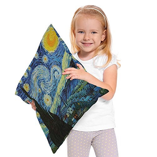 Moslion Van Gogh Pillow Cover Classic Arts Starry Night Throw Pillow Case 18" x 18" Inch Cotton Linen Cushion Cover for Men Women Dark Blue Yellow - Image 3
