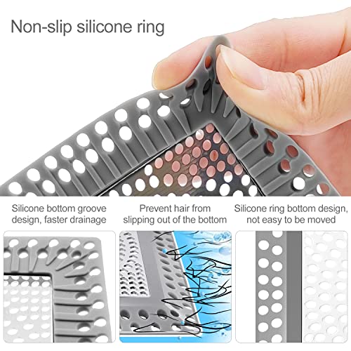 LEKEYE Shower Drain Hair Catcher | Drain Strainer | Shower Drain Cover Stainless Steel and Silicone - Image 5