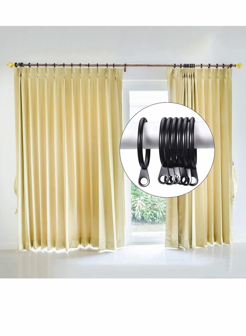 SOLARAE Metal Drapery Curtain Rings Hanging Rings for Curtains and Rods, Drape Sliding Eyelet Rings 30 mm Internal Diameter for Most Curtains, Shower Curtains Easy to Install (Black, 20 Pack) - Image 2