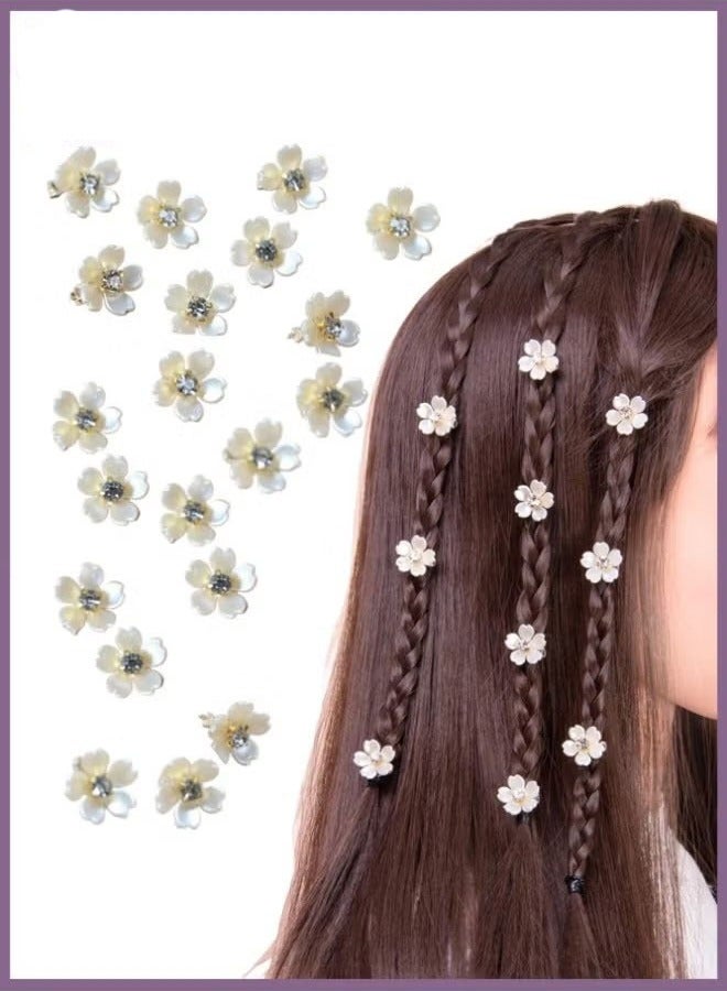 20-Piecs Flower Hair Clips,Mini Flower Hair Clips with Crystal Metal Claw Clips,Sparkling Hair Barrettes Nonslip Side Clip Hair Accessories for Women and Girls - Image 1