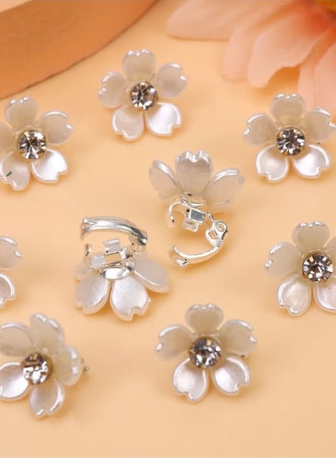 20-Piecs Flower Hair Clips,Mini Flower Hair Clips with Crystal Metal Claw Clips,Sparkling Hair Barrettes Nonslip Side Clip Hair Accessories for Women and Girls - Image 2