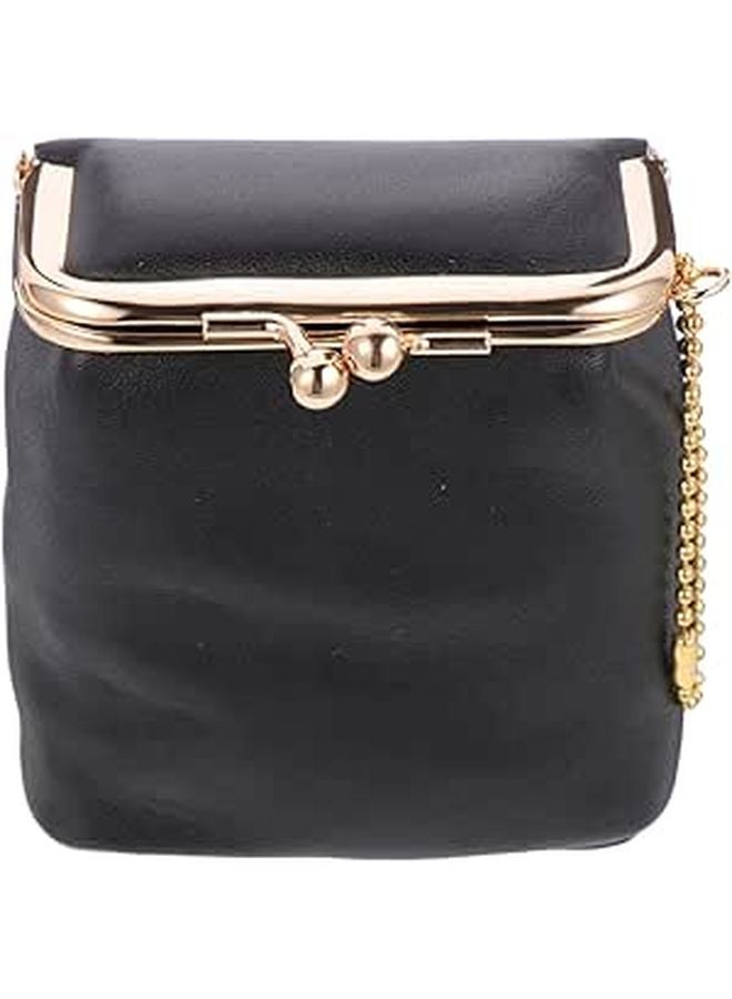 Black Square Mini Travel Lipstick Holder And Gloss Case With Buckle Portable Cosmetic Organizer - Image 1