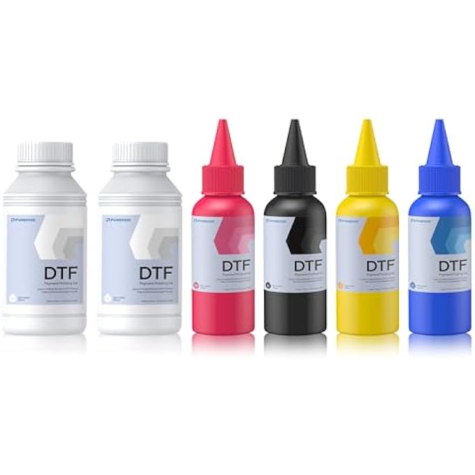 DTF INK 900ML - PREMIUM DTF TRANSFER INK FOR PET FILM, REFILL INK FOR DTF PRINTER L1800 R1390 L805 L800 XP600 TX800, SIZE: 4 * 100ML(CMYK)+2 * 250ML(WW) - Image 1