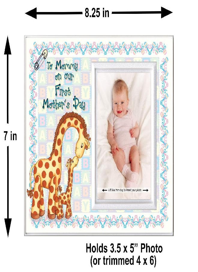 Expressly Yours! Photo Expressions to Mommy on Our First Mother's Day Picture Frame | 1st Mothers Day Picture Frame Gift | Holds 3.5” x 5” Photo | Boy or Girl Nursery Decor | Baby Giraffe Theme  - Image 4