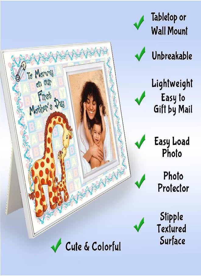 Expressly Yours! Photo Expressions to Mommy on Our First Mother's Day Picture Frame | 1st Mothers Day Picture Frame Gift | Holds 3.5” x 5” Photo | Boy or Girl Nursery Decor | Baby Giraffe Theme  - Image 2