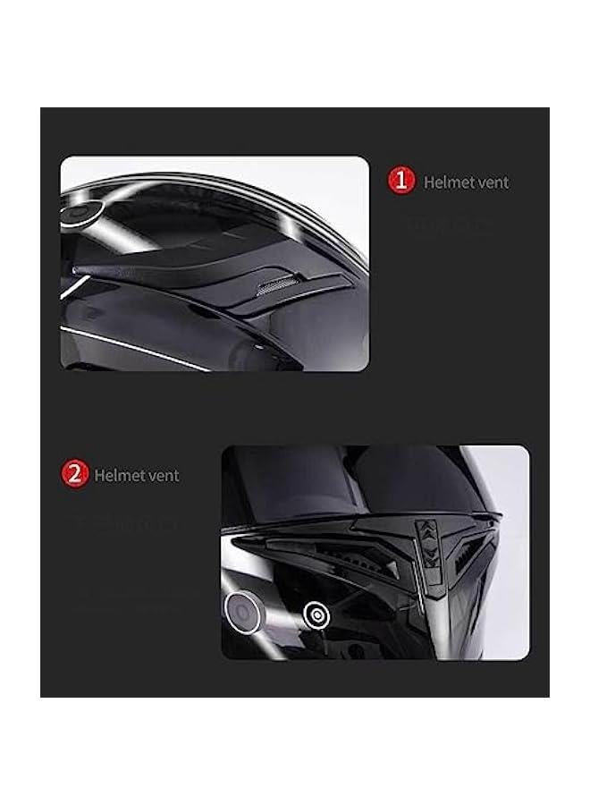 Arabest Full Face Flip Up Modular Motorcycle Helmet Dual Visor Enlarged Air Vents for Men Women DOT Motorbike Moped Street Bike Racing Moto Helmet (Color : G, Size : M/Medium)  - Image 5