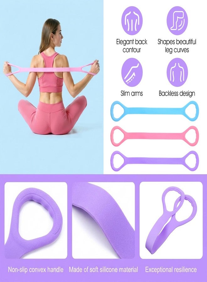 HaiFafafaing 3 Pcs Figure 8 Resistance Band, 8 Shaped Resistance Bands for Women, Back & Arm Workout, 15lb Rubber Pull Rope, Yoga Pilates Home Fitness Equipment - Image 3