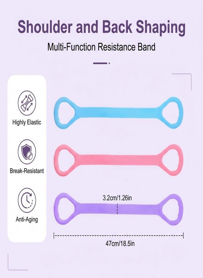 HaiFafafaing 3 Pcs Figure 8 Resistance Band, 8 Shaped Resistance Bands for Women, Back & Arm Workout, 15lb Rubber Pull Rope, Yoga Pilates Home Fitness Equipment - Image 2