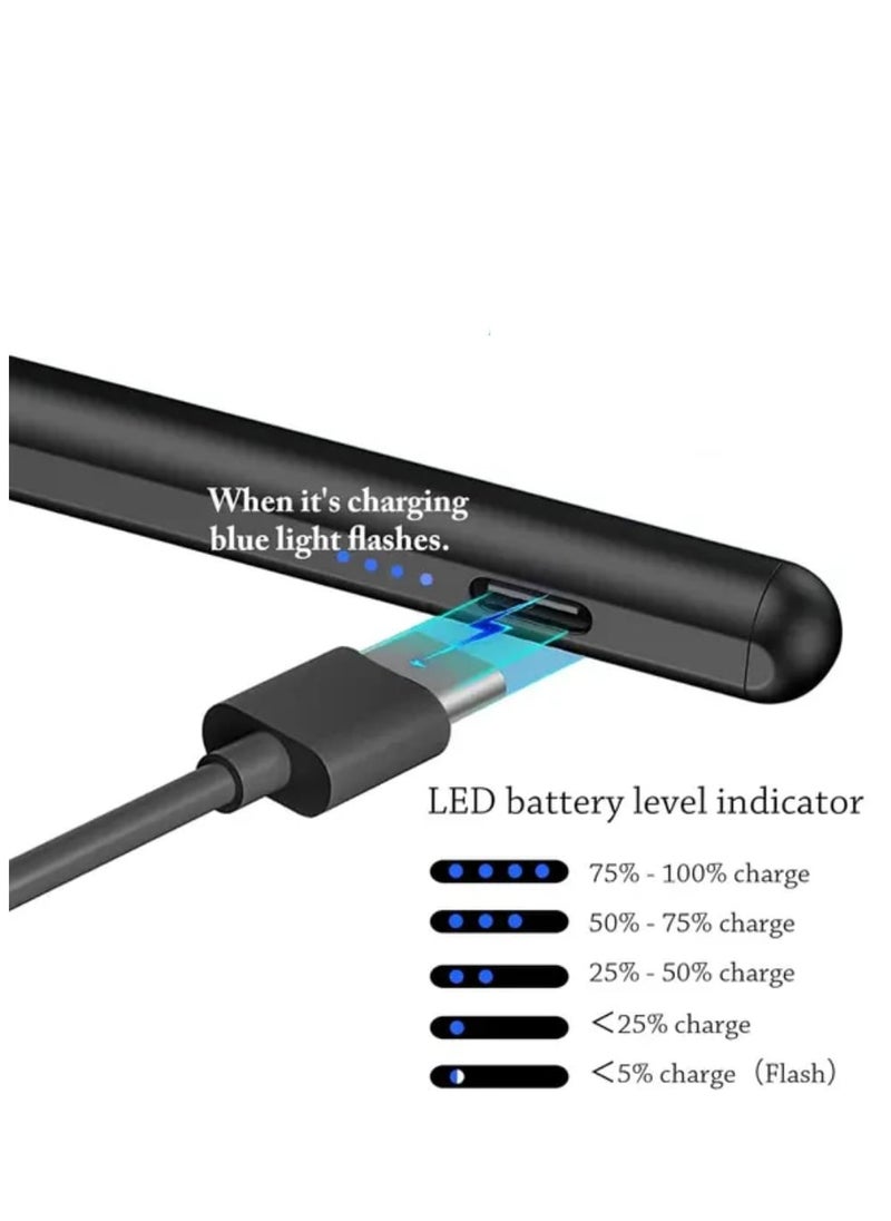 traditious - Stylus Pencil for iPad & Android Devices - Rechargeable Universal Stylus for Touch Screens, Compatible with iPhone, iPad Pro/Mini, Tablets & Smartphones - Compatible With Samsung, Huawei, Apple, Xiaomi and Many More Devices- Black - Image 1