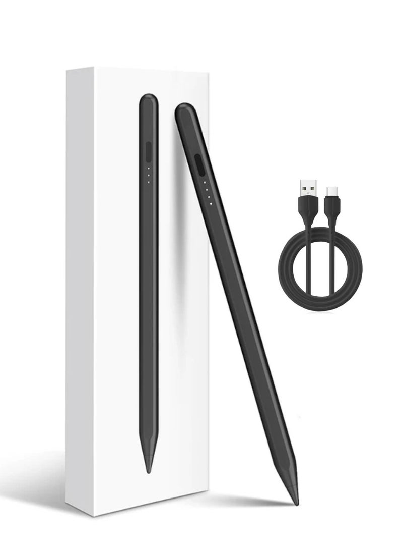 traditious - Stylus Pencil for iPad & Android Devices - Rechargeable Universal Stylus for Touch Screens, Compatible with iPhone, iPad Pro/Mini, Tablets & Smartphones - Compatible With Samsung, Huawei, Apple, Xiaomi and Many More Devices- Black - Image 1