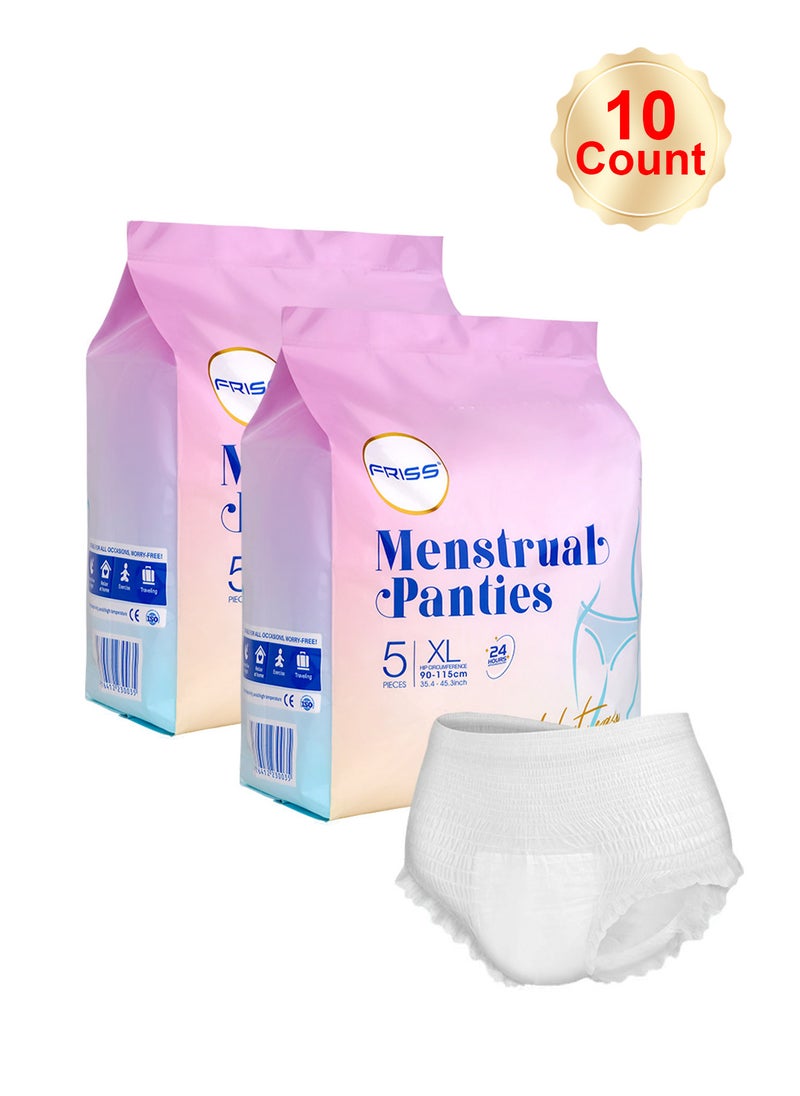 Splendors 10 Count Disposable Period Panties Super Absorb Overnight Menstrual Pants Leak-proof 360°Protection Sanitary Panties Extra Soft Period Panty For Heavy Flow Keep Dry And Fresh Overnight Size XL  - Image 1