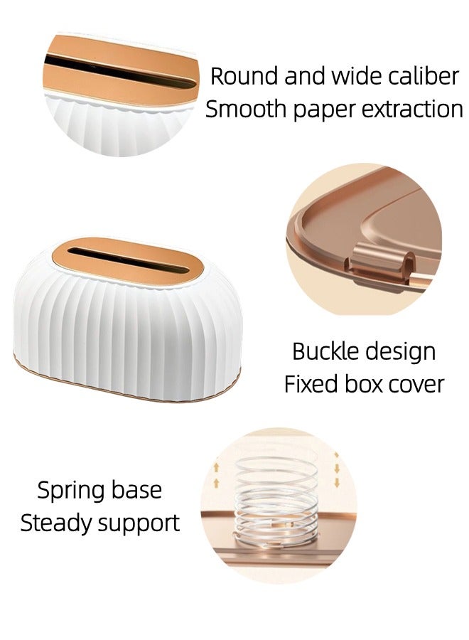 ShebSheb Tissue Box Cover Holder,Napkin Storage Box for Living Room Bedroom Bathroom Office Car - Image 2