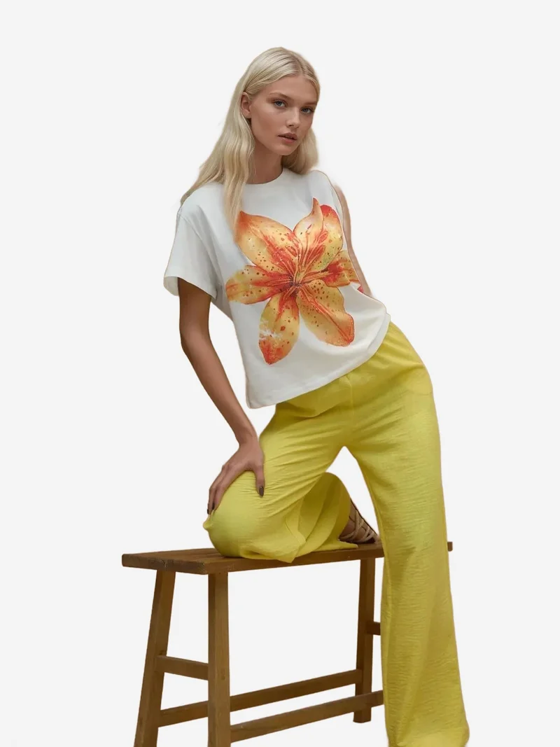 HICCUP Printed Regular Fit Crew Neck 100% Cotton T-shirt