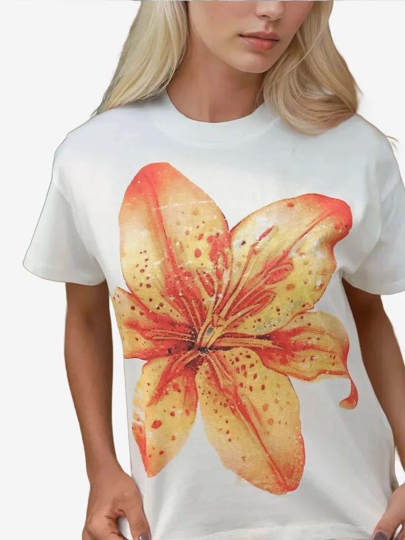 HICCUP Printed Regular Fit Crew Neck 100% Cotton T-shirt