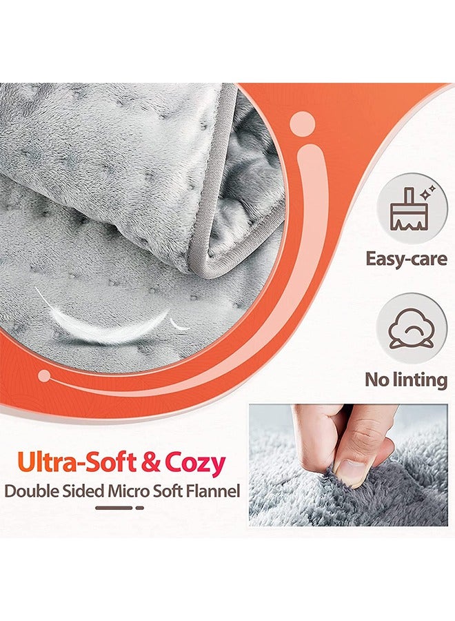 وسادة تسخين كهربائية لتخفيف الألم في الظهر والبطن والساقين والعنق والكتف، مع 10 خيارات لدرجة الحرارة الكهربائية و 4 إعدادات للمؤقت وإيقاف تلقائي وقابلة للغسل في الغسالة، بحجم 16 × 24 إنش. - Image 3