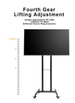 FlashHawk Height Adjustable Mobile Floor TV Stand with Wheels for 32-55 inch LCD LED Screens TV  - Image 4