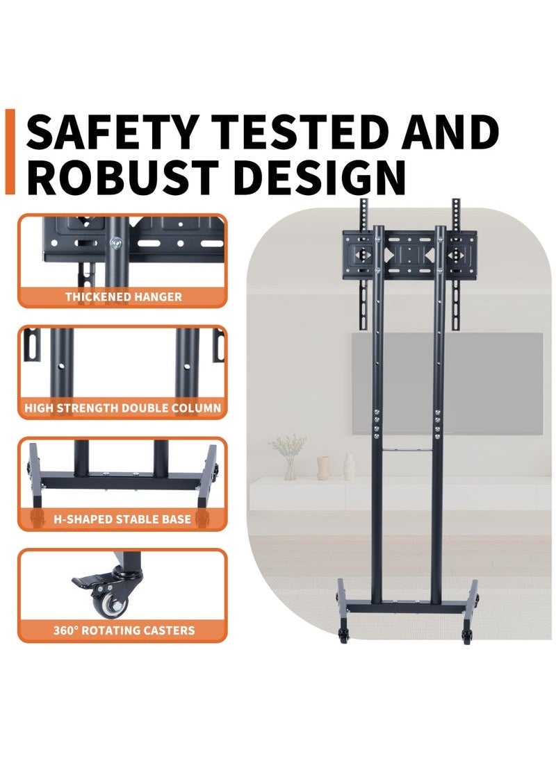 FlashHawk - Height Adjustable Mobile Floor TV Stand with Wheels for 32-55 inch LCD LED Screens TV - Image 1