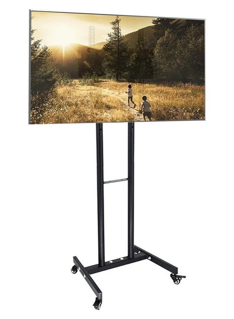 فلاشهوك حامل تلفزيون أرضي متنقل بارتفاع قابل للتعديل مع عجلات لشاشات تلفزيون LCD LED مقاس 32-55 بوصة - Image 1