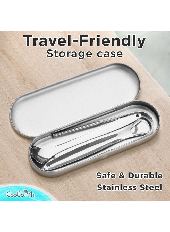 EcoEarth Set of 3 Tongue Scrapers for Adults, Tough Metal Tongue Cleaner w/Storage Case, Stainless Steel Tongue Scrubber for Fresh Breath & Oral Hygiene by EcoEarth - Image 4