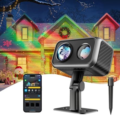 Govee Outdoor Projector Light, Laser and Aurora Star Projector Light for Indoor and Outdoor Decor, 16 RGB Patterns, RGBW Aurora, 51 Scene Modes, Works with Alexa, Google Assistant, Matter - Image 1