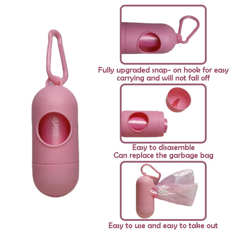 Amso Diaper Disposal Bag Dispenser with Garbage Rolls Portable Disposable Baby Diaper Nappy Garbage Bag with Removable Capsule Box (Pink) - Image 3