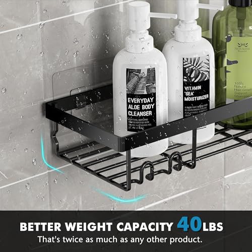 Moforoco Adhesive Shower Caddy Organizer Shelves Rack - 5 Pack Corner Bathroom Storage Organization, Home & Kitchen Decor Inside RV Accessories, Hanging First Apartment Household Camper Essentials - Image 4