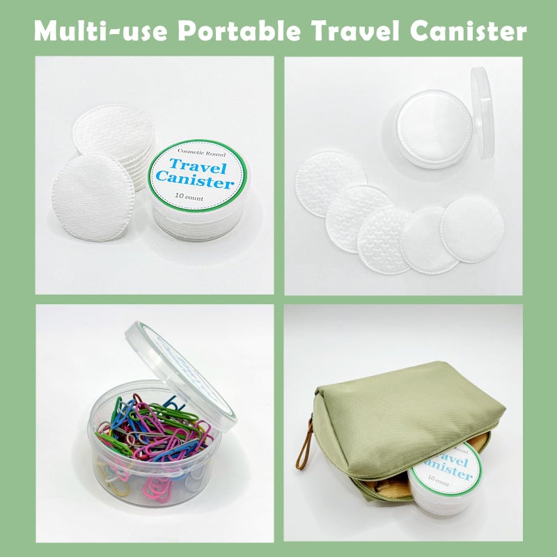 TL Care Cotton Rounds (300 Count) with Travel Canister - Lint-Free, Ultra Soft & Absorbent 3-Layer Cotton Pads for Face and Makeup Removal - Image 3