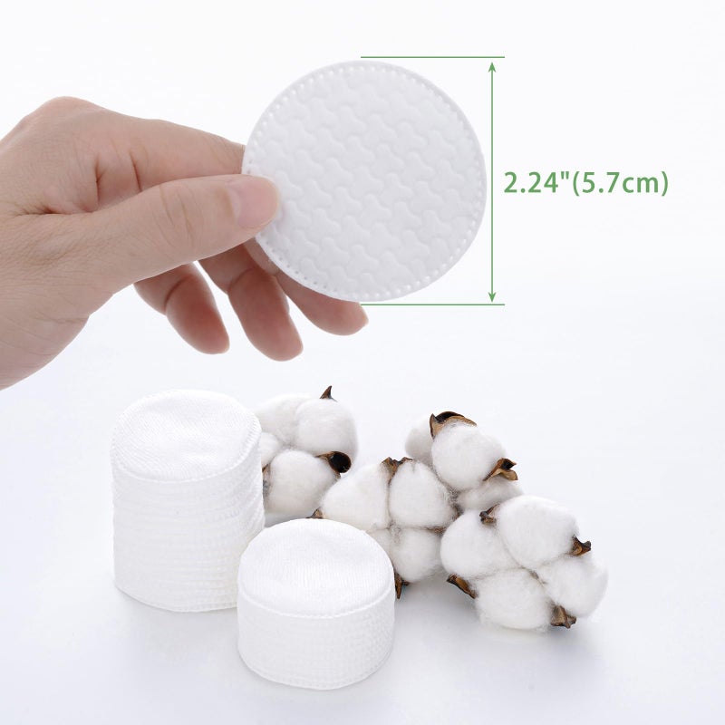 TL Care Cotton Rounds (300 Count) with Travel Canister - Lint-Free, Ultra Soft & Absorbent 3-Layer Cotton Pads for Face and Makeup Removal - Image 4