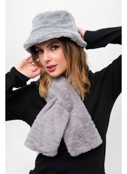 Saria Moda Saria Fashion Women 2 Piece Set Plush Bucket Hat Neck Scarf  - Image 1