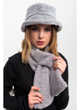 Saria Moda Saria Fashion Women 2 Piece Set Plush Bucket Hat Neck Scarf  - Image 2