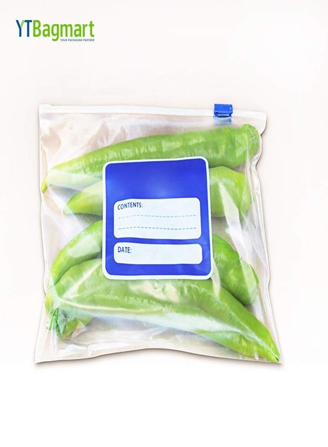 ZIPZAG Zipper Seal Freezer Food Storage Bags Size (11" X 11"), Pack of 04 = 40 Bags,Freezer Microwave Safe, Convinient and Re-Usable Bags - Image 3