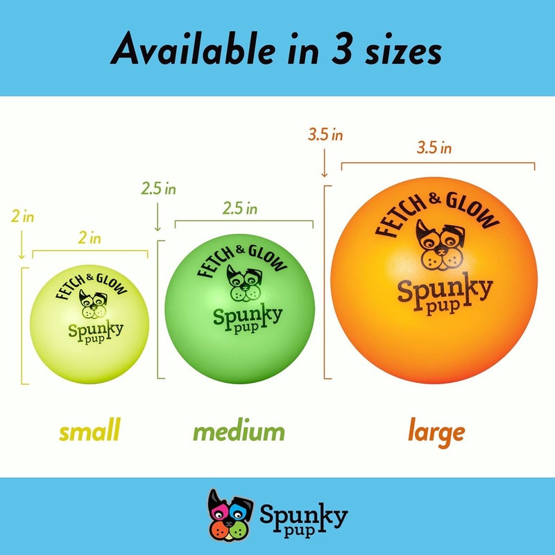 Spunky pup كرة الكلب المتألقة والقابلة للرمي | كرات تحمل شعار متوهج للكلاب الكبيرة | لعب نشط داخلي وخارجي | متينة | مقاومة للماء وتطفو | غير سامة | ألوان متنوعة | للكلاب الكبيرة - Image 3